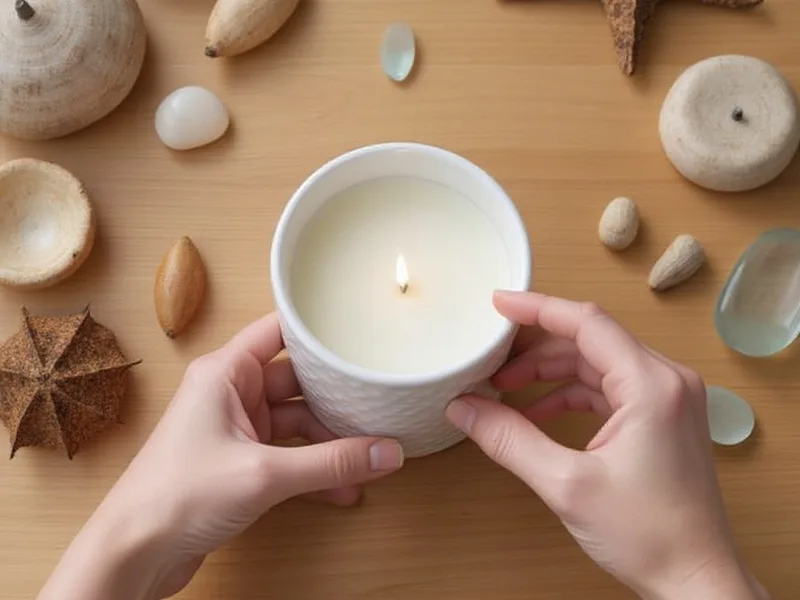 Mechas enceradas 8 cm con portamechas - Crea tu oasis marino: Velas artesanales con alma