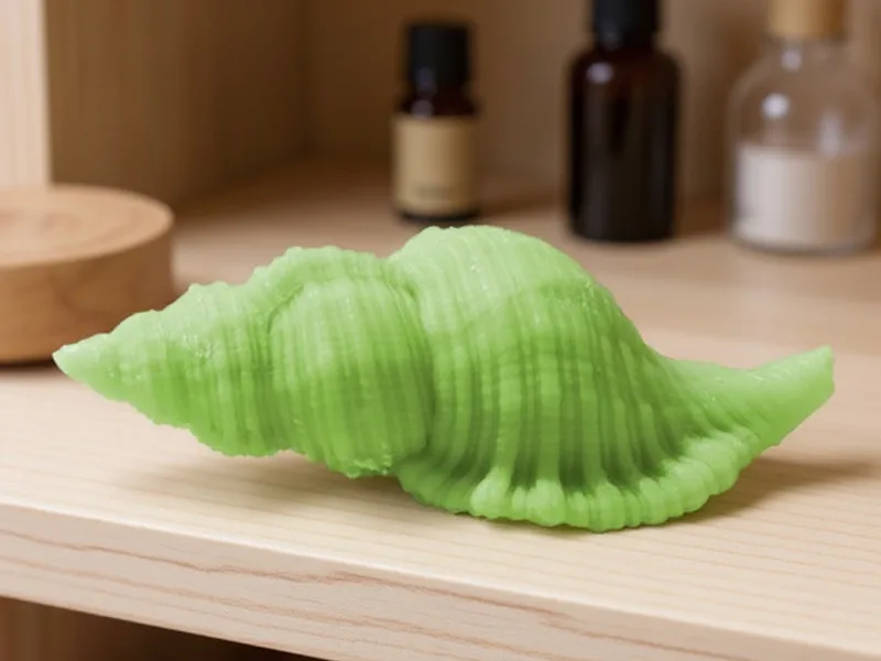 Primer plano de un molde de silicona de conchas marinas, demostrando su flexibilidad y durabilidad para manualidades DIY.