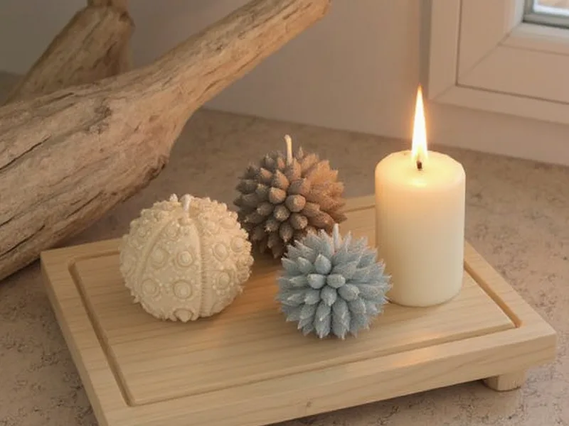 Molde erizo de mar para velas - Crea tu oasis costero: Velas de erizo de mar con alma propia