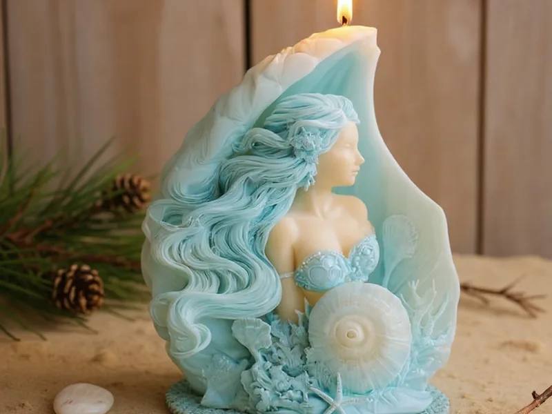Molde vela sirena en una concha - Despierta la Magia del Mar: Crea Velas Únicas con Esencia Marina