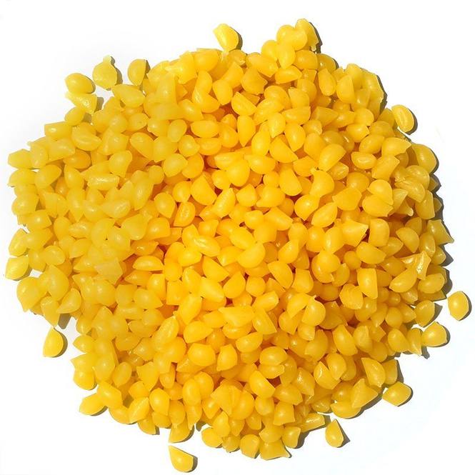 Cera de abeja amarilla en perlas