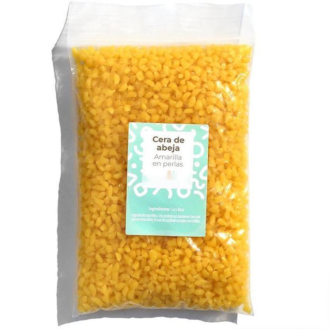 Cera de abejas amarilla en perlas para velas