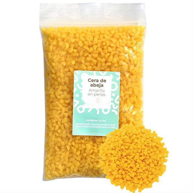 Cera de abejas amarilla en perlas para velas
