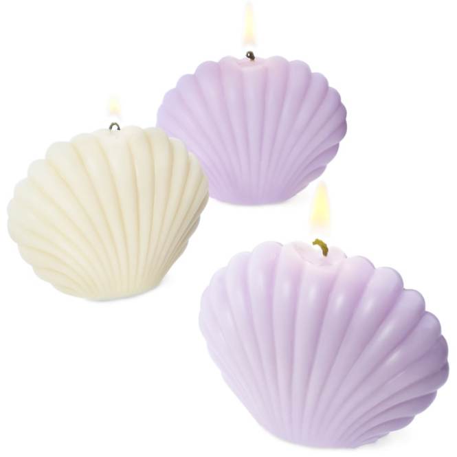 Velas terminadas con forma de concha marina