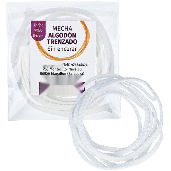 Mecha velas algodon sin encerar 5-6 cm