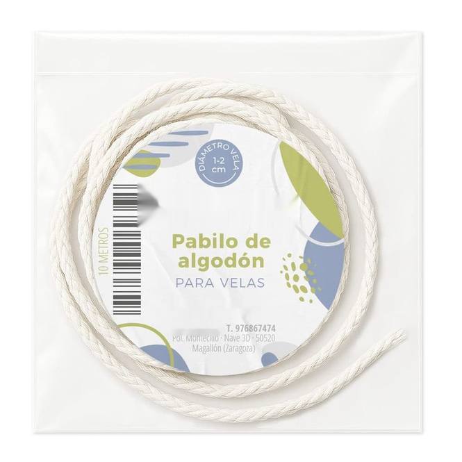 Pabilo de algodon para velas 1-2 cm